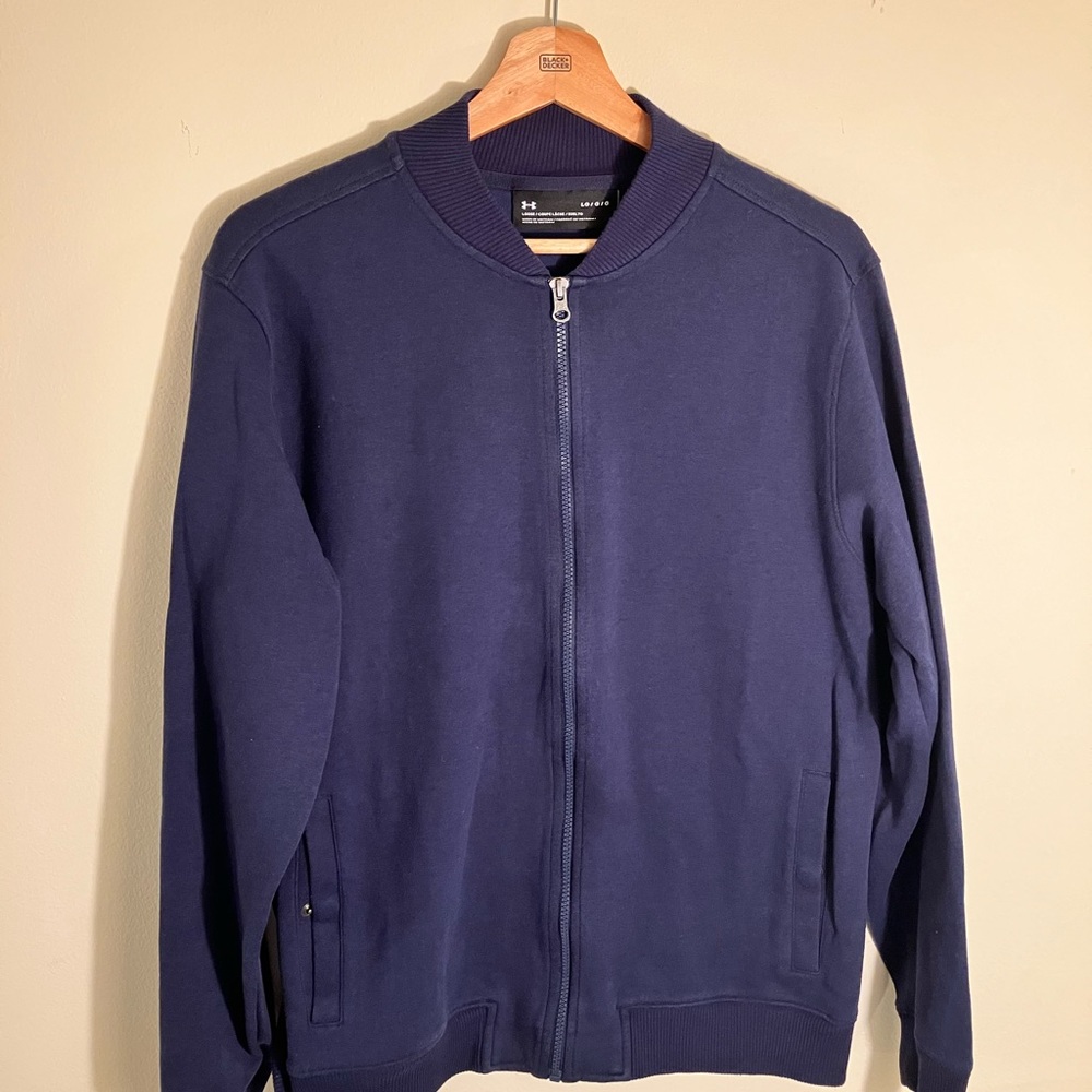 Men’s Navy Blue Under Armour Bomber Jacket (Size L)